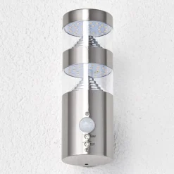 Lindby Væglampe Med Sensor|Terrassebelysning>udendørs LED-væglampe Lanea, 22 cm, stål, sensor