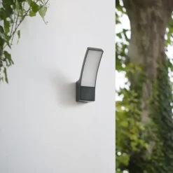 Lindby udendørs LED-væglampe Ilvita, antracit, metal, IP54