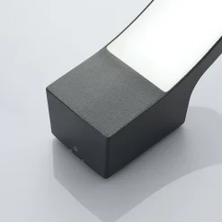 Lindby udendørs LED-væglampe Ilvita, antracit, metal, IP54