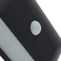 Lindby udendørs LED-væglampe Siana, sort, pc, sensor