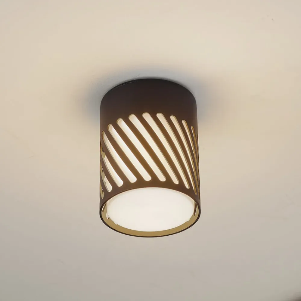 udendørs loftlampe Lurinda, 10,5 cm, sort, aluminium,^Lindby Hot