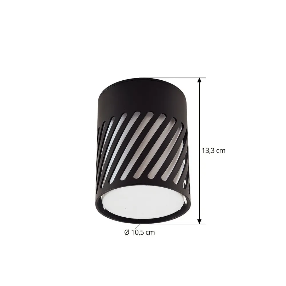 udendørs loftlampe Lurinda, 10,5 cm, sort, aluminium,^Lindby Hot