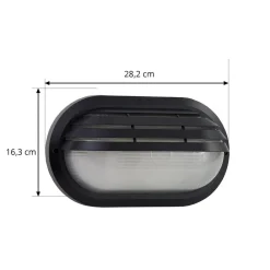 Lindby udendørs væglampe Adita, sort, ABS, højde 16,3 cm