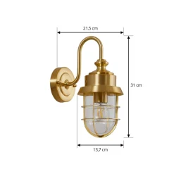 udendørs væglampe Adalie, messingfarvet, stål^Lindby Hot