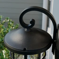 udendørs væglampe Ankea, sort, højde 37 cm, IP23, E27^Lindby Discount