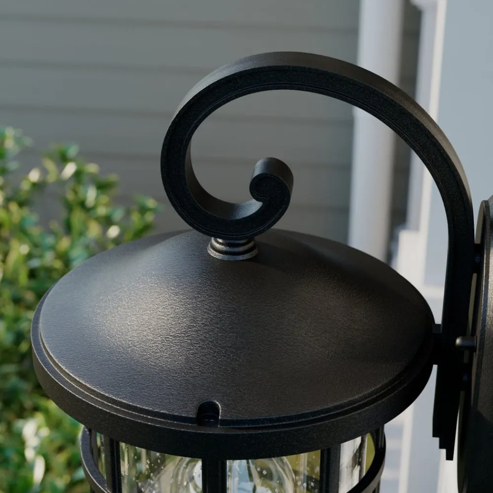 udendørs væglampe Ankea, sort, højde 37 cm, IP23, E27^Lindby Discount