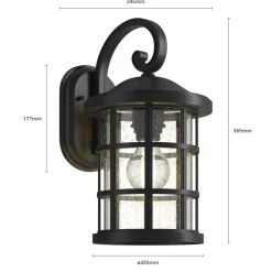 udendørs væglampe Ankea, sort, højde 37 cm, IP23, E27^Lindby Discount