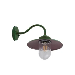 udendørs væglampe Bilma, grøn, glas, 29 cm høj^Lindby New