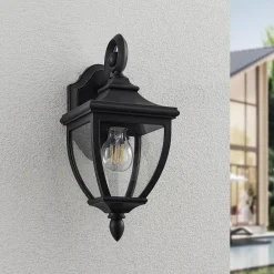 udendørs væglampe Cerys, sort, plast, højde 37 cm^Lindby Sale