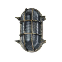 Lindby udendørs væglampe Daaje, guldfarvet, 16 cm, aluminium