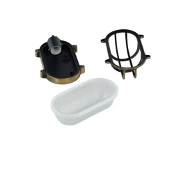 Lindby udendørs væglampe Daaje, guldfarvet, 16 cm, aluminium