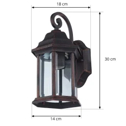 udendørs væglampe Daaje, rustfarvet, 30,5 cm, aluminium^Lindby Best