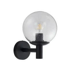 Lindby udendørs væglampe Dangan, klar, glas, Ø 20 cm