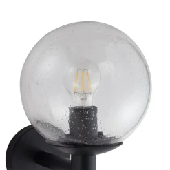 Lindby udendørs væglampe Dangan, klar, glas, Ø 20 cm