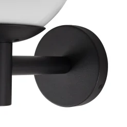 udendørs væglampe Dangan, hvid, glas, Ø 20 cm, IP44^Lindby Outlet