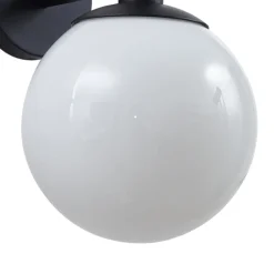 udendørs væglampe Dangan, hvid, glas, Ø 20 cm, IP44^Lindby Outlet