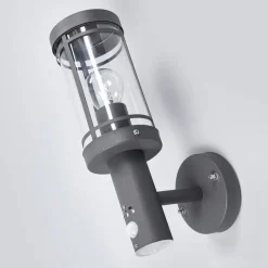 Udendørs væglampe Djori, Sensor, antracit, stål^Lindby Online