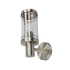 Lindby udendørs væglampe Djori, aluminiumfarvet, stål, E27