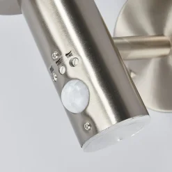 udendørs væglampe Djori, sensor, aluminiumsfarvet, E27^Lindby New