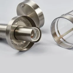 udendørs væglampe Djori, sensor, aluminiumsfarvet, E27^Lindby New