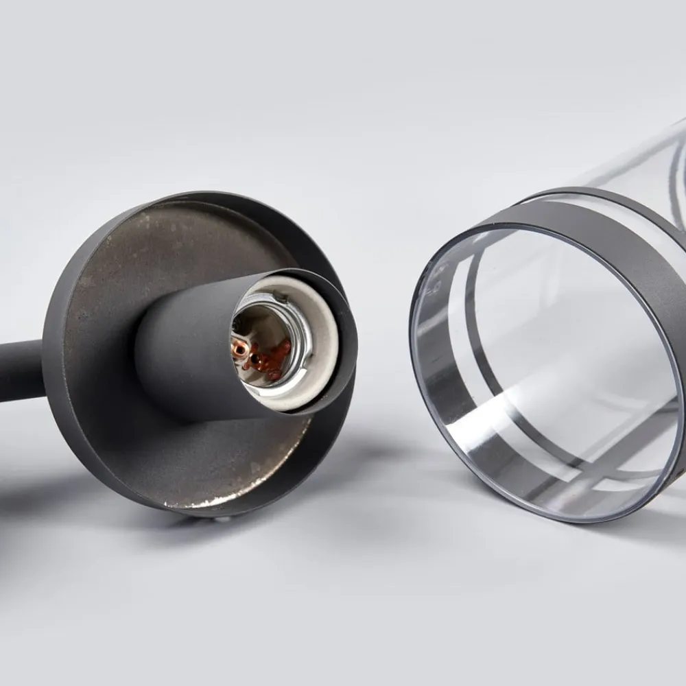 udendørs væglampe Djori, 28 cm, antracit, stål, E27^Lindby Discount