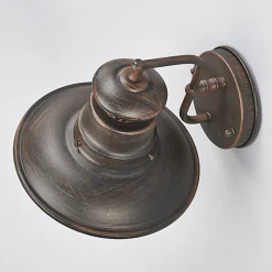 Lindby udendørs væglampe Eddie, rustfarvet, metal, IP44, E27