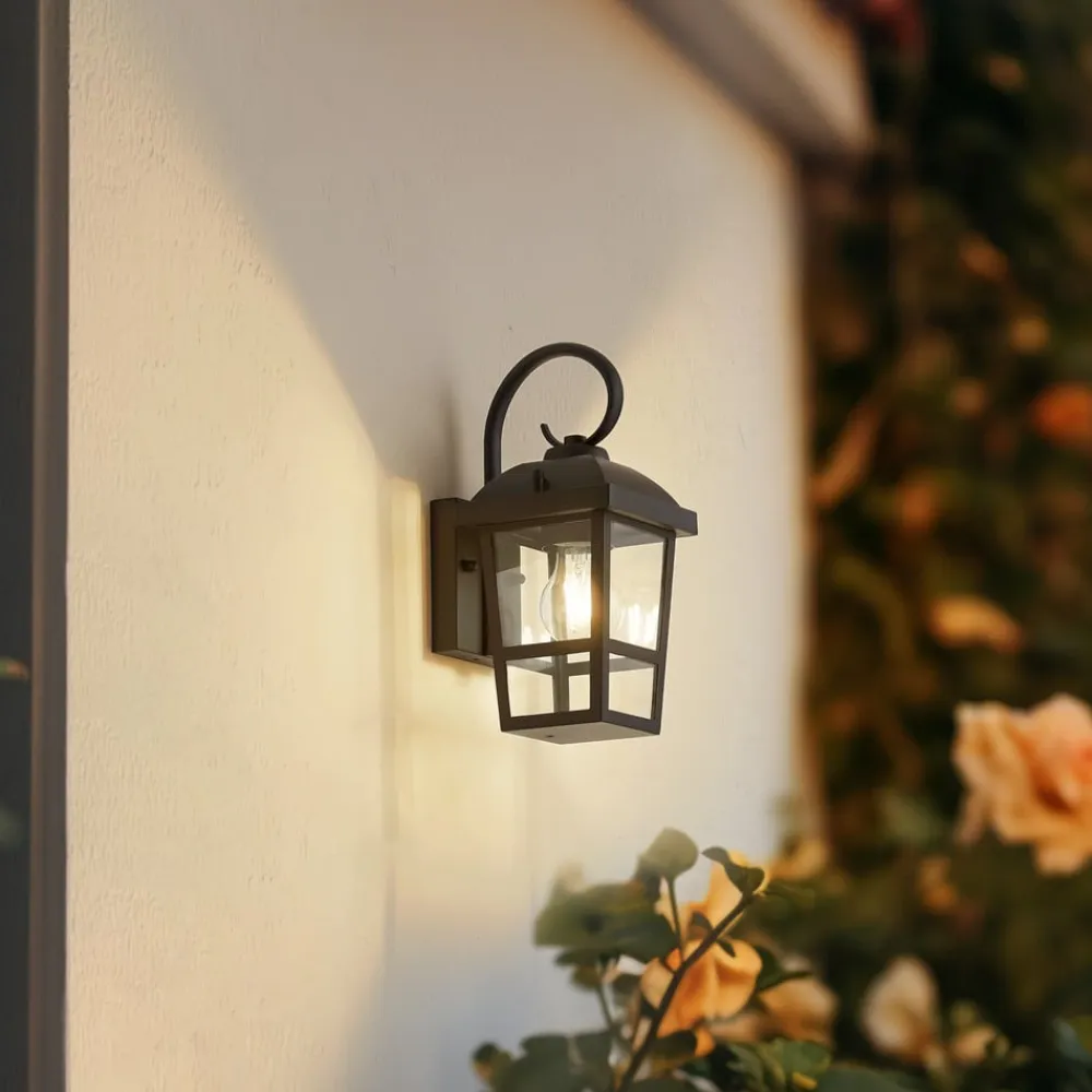 udendørs væglampe Eloane, sort, stål, 29 cm^Lindby Clearance