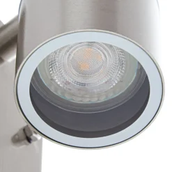 Lindby udendørs væglampe Eyrin, højde 22 cm, stål, sensor