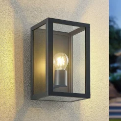 Lindby Terrassebelysning|Væglamper>udendørs væglampe Giavanna, 28 cm, antracit, IP44, E27