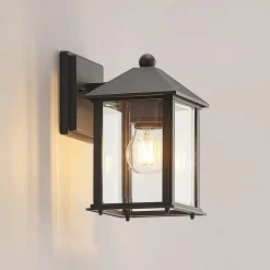 udendørs væglampe Giavanna, 23,3 cm, antracit, glas^Lindby