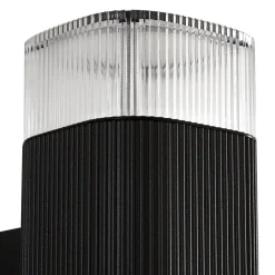 Lindby udendørs væglampe Halvar, sort, 24 cm, 2 x GU10, IP65