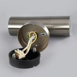 Lindby udendørs væglampe Hakan, op/ned, stål, IP44, GU10