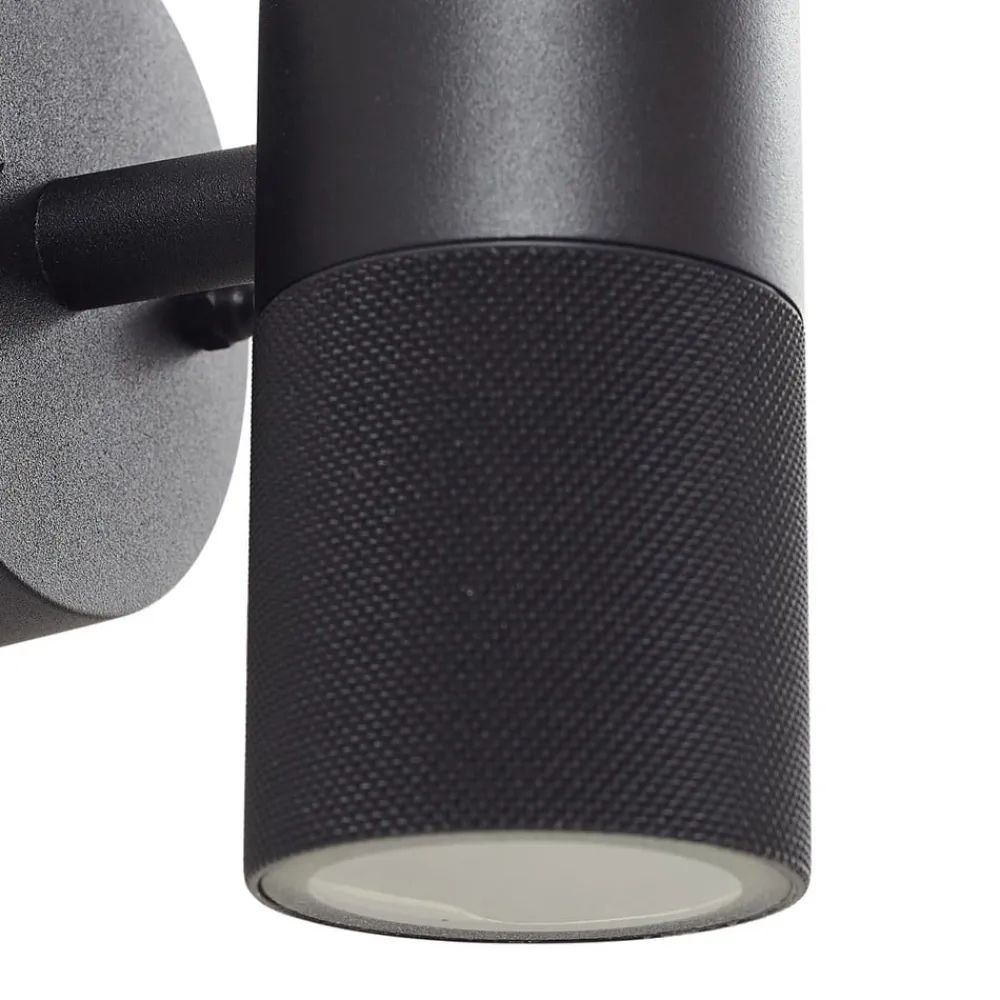 Lindby Væglamper>udendørs væglampe Jovane, sort, aluminium, 2 lyskilder