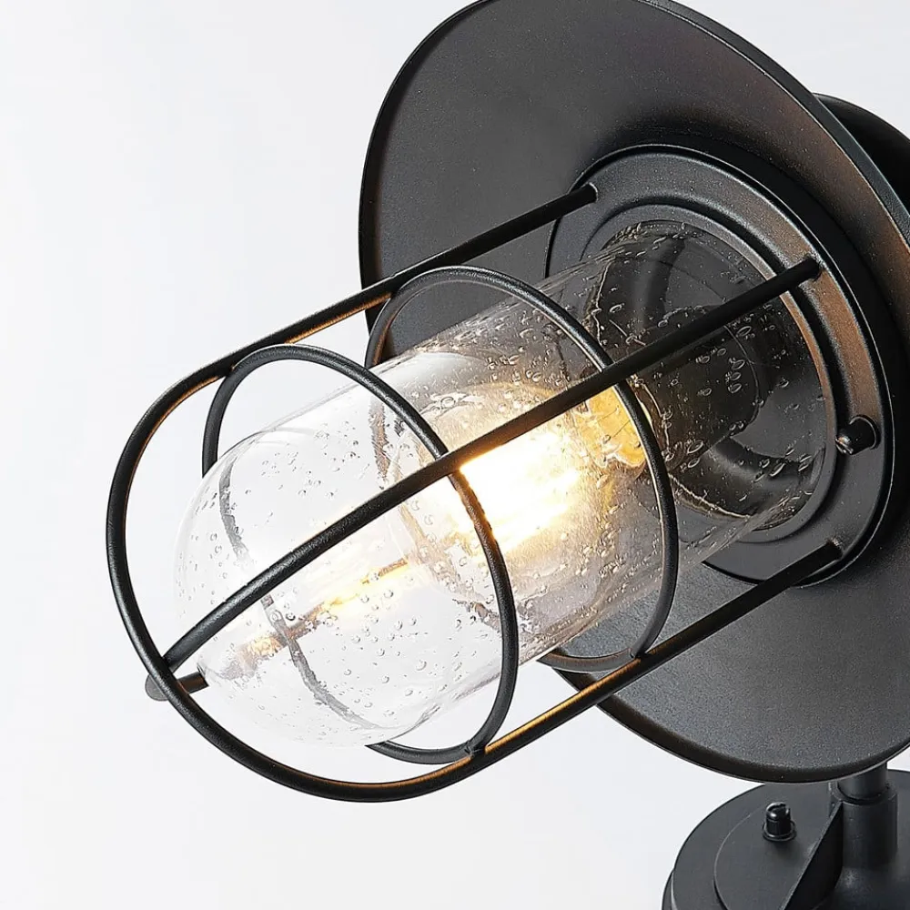 udendørs væglampe Kyan, højde 40 cm, sort, IP44, E27^Lindby Clearance