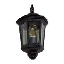 udendørs væglampe Lieva, højde 44 cm, sort, glas^Lindby Outlet