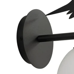 Lindby udendørs væglampe Lintu, metal, sort, IP44, fugl