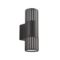 udendørs væglampe Lurinda, 2 lyskilder, sort, Ø10cm^Lindby New