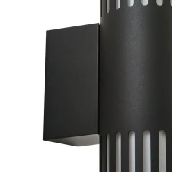 udendørs væglampe Lurinda, 2 lyskilder, sort, Ø10cm^Lindby New