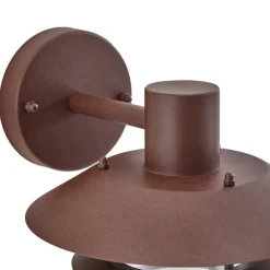 Lindby udendørs væglampe Meliora, rustbrun, jern, IP44, E27