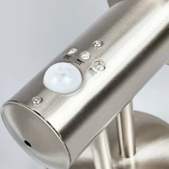 Lindby udendørs væglampe Nada, stål, glas, sensor, E27