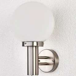 Lindby Terrassebelysning|Væglamper>udendørs væglampe Nada, stål, glas, 32 cm høj, E27