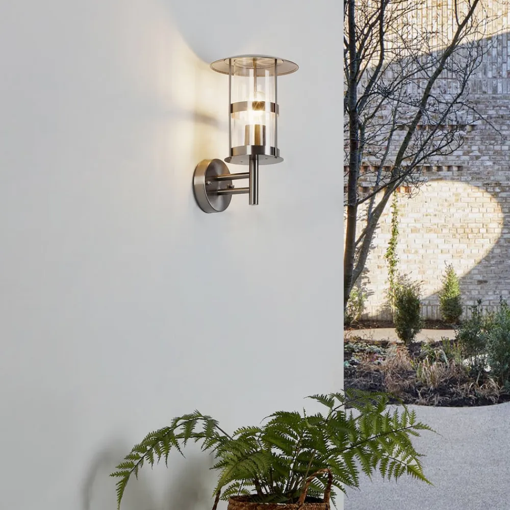 Lindby Væglamper>udendørs væglampe Noemi, grå, stål, 32 cm