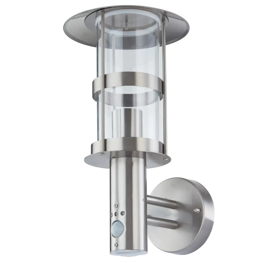 Lindby Væglampe Med Sensor|Væglamper>udendørs væglampe Noemi, sensor, grå, stål, 34 cm