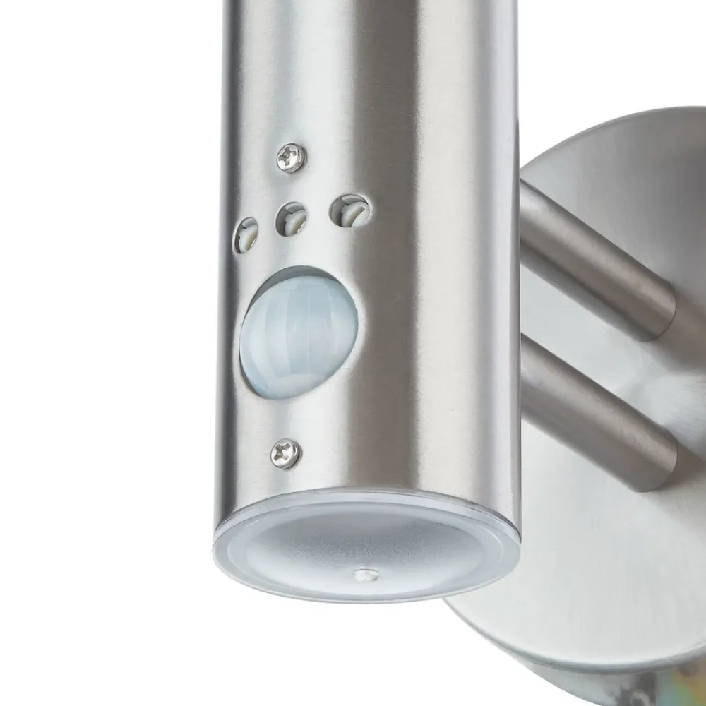 Lindby Væglampe Med Sensor|Væglamper>udendørs væglampe Noemi, sensor, grå, stål, 34 cm