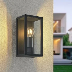 udendørs væglampe Peldar, klar, 1 lyskilde, 26 cm, metal^Lindby