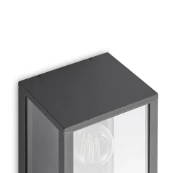 udendørs væglampe Peldar, klar, 1 lyskilde, 26 cm, metal^Lindby