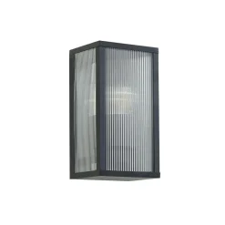 Lindby udendørs væglampe Peldar, 26 cm, riflet, IP44, E27