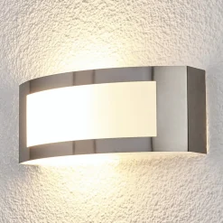 Lindby udendørs væglampe Raja, 25 cm bred, stål, IP44, E27