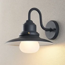 Lindby udendørs væglampe Roisin, antracit, metal, 31 cm