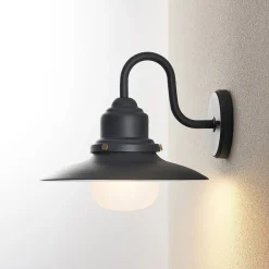 Lindby udendørs væglampe Roisin, antracit, metal, 31 cm